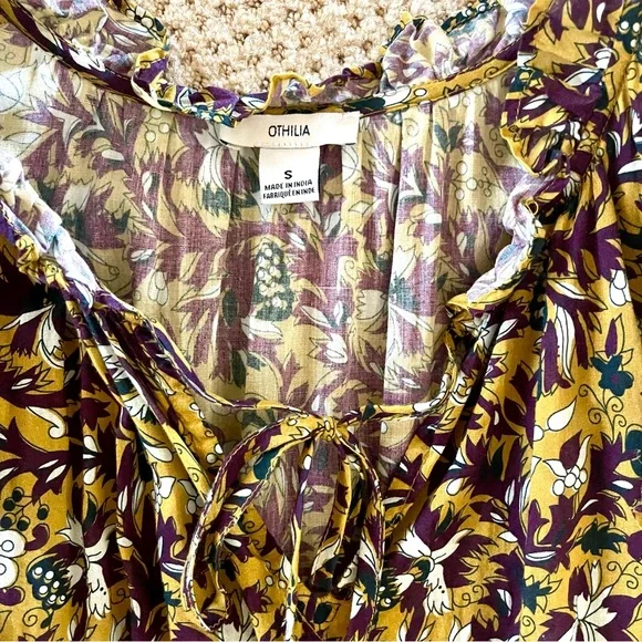 Anthropologie Othilia Aleksia Ruffled Maxi Dress Sz S Cottagecore Embroidered - Picture 8 of 15